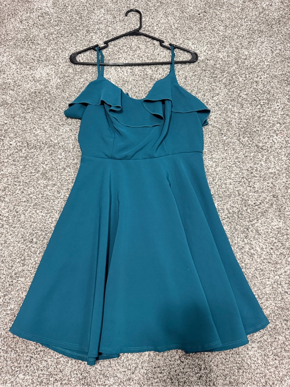 Altar’d State - Spaghetti Strap Ruffle Fit-and-Flare Dress - Teal